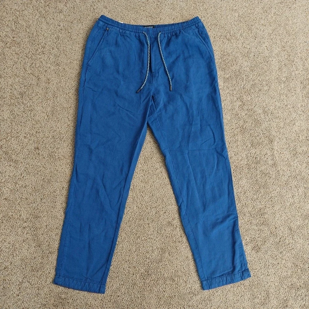 NWT Scotch & Soda Fave Men Blue Linen Cotton Garment Dye Chino Pants